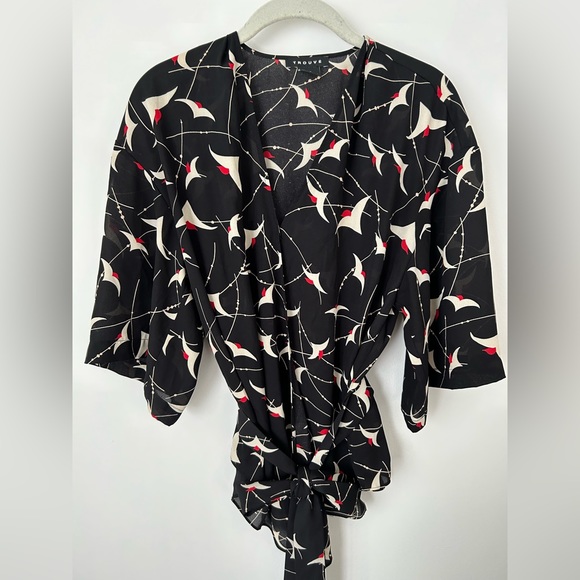 Trouvé sheer patterned wrap blouse. Size XXS. Great condition. - Picture 6 of 14